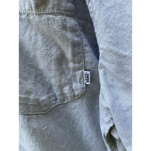Vans Off The Wall Shirt Men XXL Gray Shirt Sleeve Button Down - Picture 4 of 11